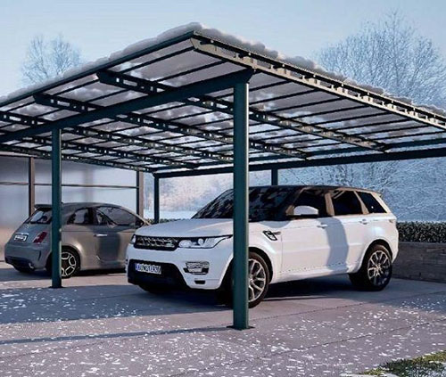 double tranparent polycarbonate car parking shade